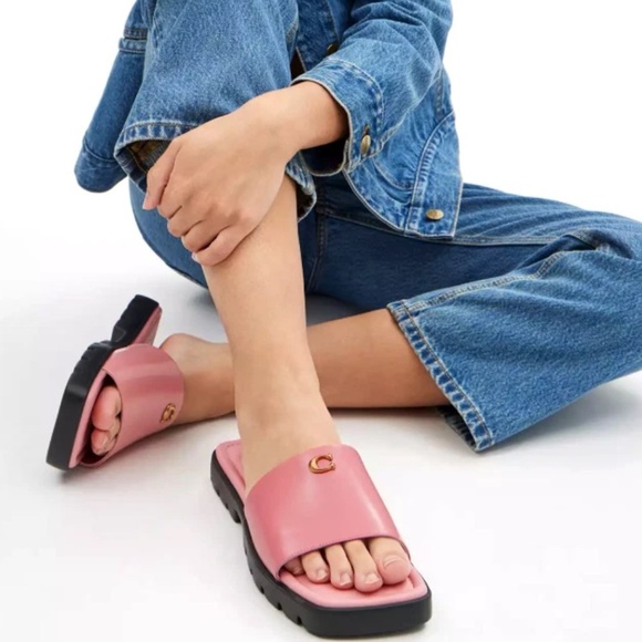 Coach Shoes - Coach Women's Pink Slide Sandals